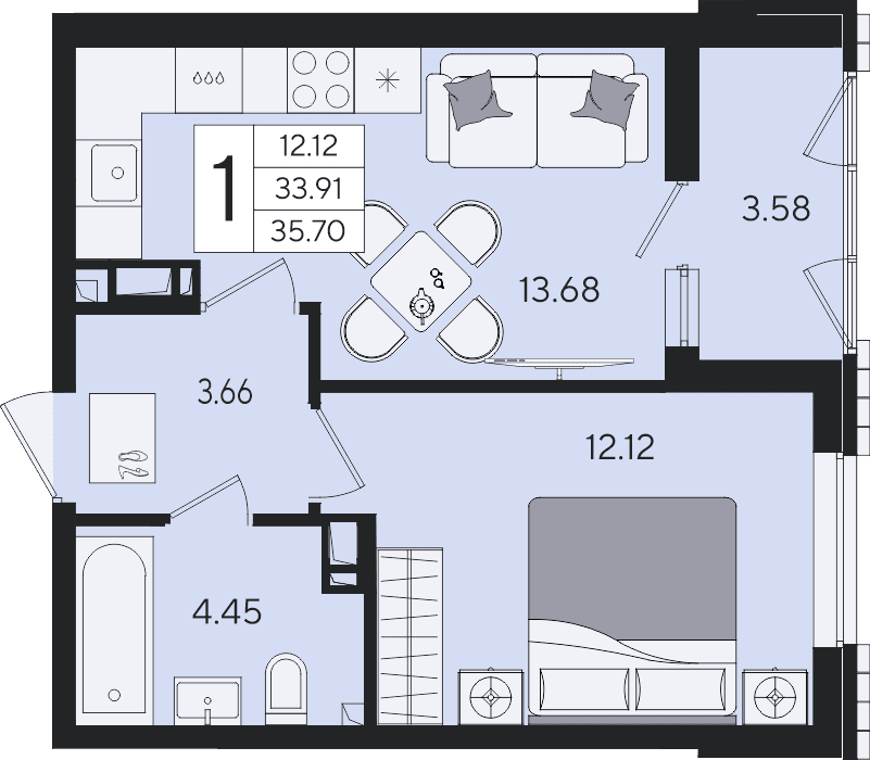 1-комнатная