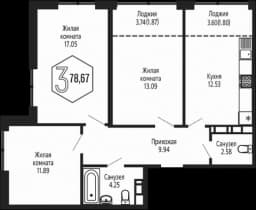 3-комнатная